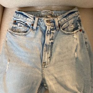 Abercrombie The Ankle Straight Ultra High Rise Jeans Size 25R Curve Love